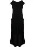 Semicouture off-shoulder wool blend maxi dress - Black