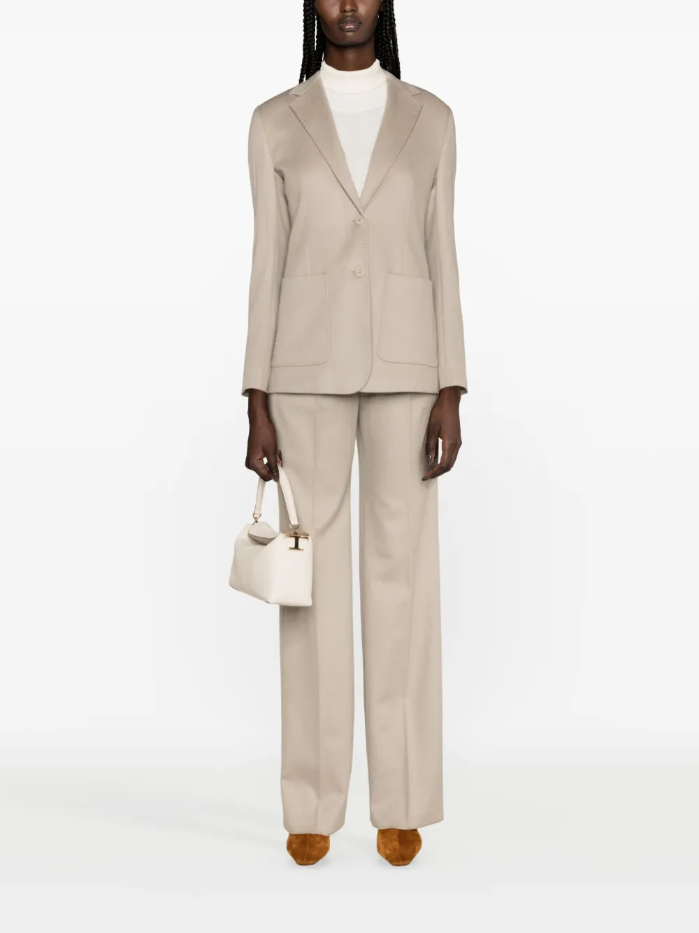 'S Max Mara Blazer met enkele rij knopen - Beige