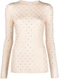 Rabanne crystal-embellished semi-sheer top - Neutrals