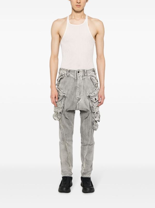 Julius Plaster Cargo drop-crotch Jeans - Farfetch