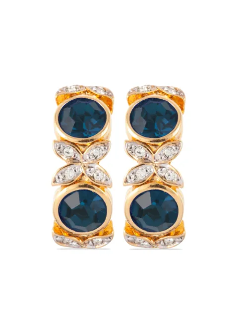 Susan Caplan Vintage 1980s D'Orlan crystal-embellished clip-on earrings