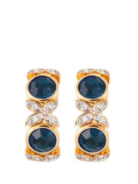 D'Orlan Vintage 1980s sapphire-embellished clip-on earrings