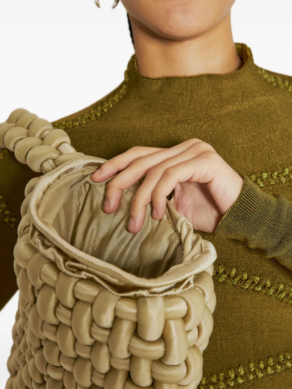 Isa Boulder Kleine Fisherman schoudertas Beige