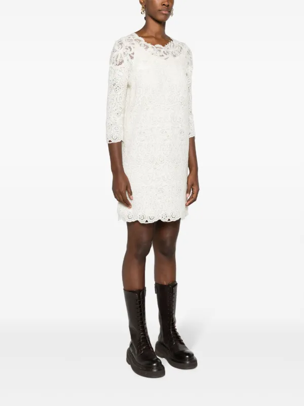 Ermanno Scervino Guipure Lace Shift Dress - White