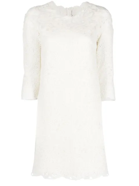 Ermanno Scervino guipure lace shift minidress