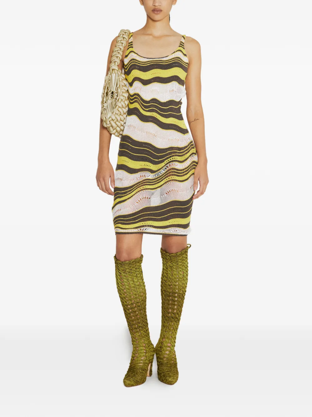 Isa Boulder wave-pattern dress - Giallo