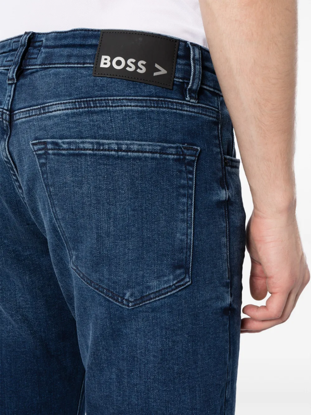 BOSS Straight jeans Blauw