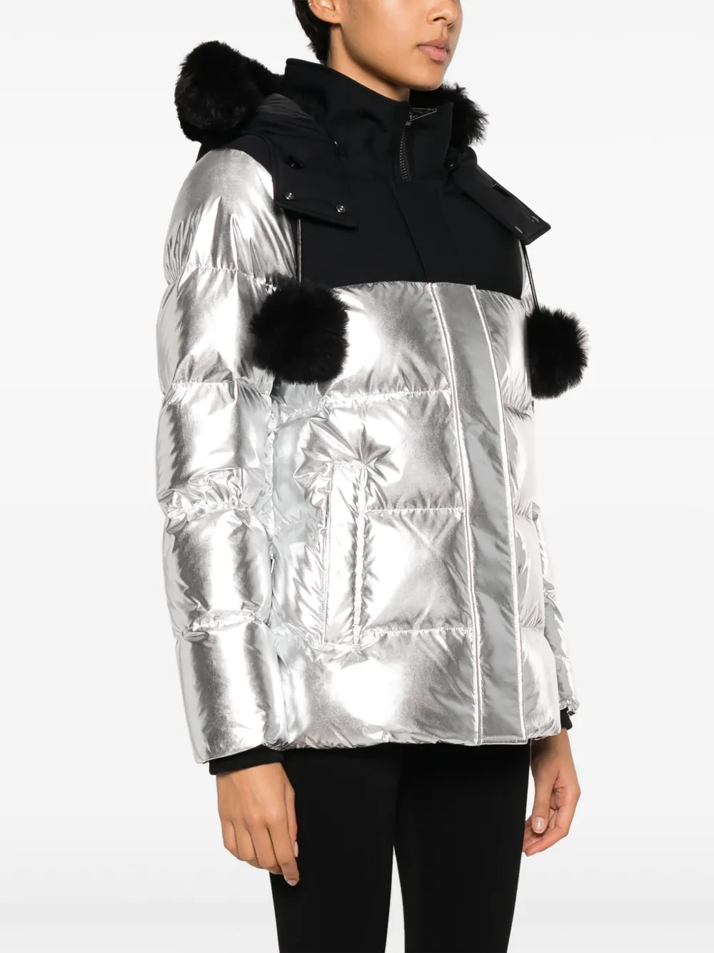  Moose Knuckles 3q Padded Hooded Jacket - Silver 