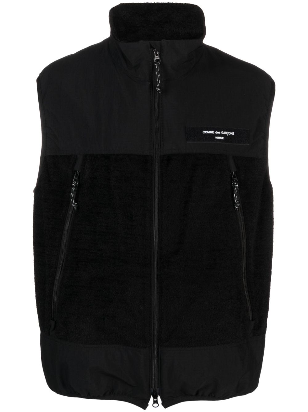 Comme Des Garçons Homme Deux Zip-up Panelled Waistcoat In Black