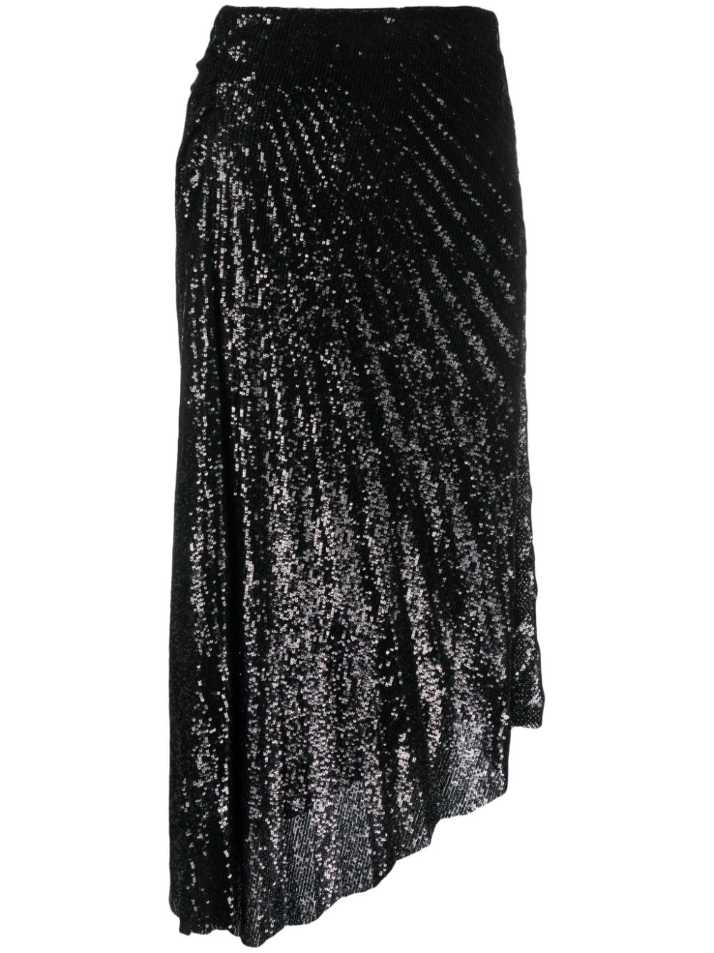 Shop A.l.c Sequin-embellished Draped Midi Skirt In Schwarz