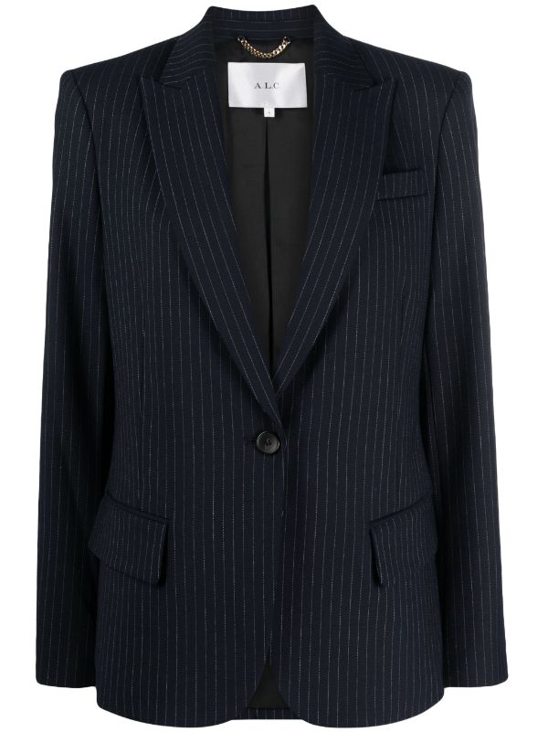 Women's black 2025 pinstripe blazer