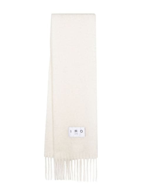IRO logo-patch fringed scarf