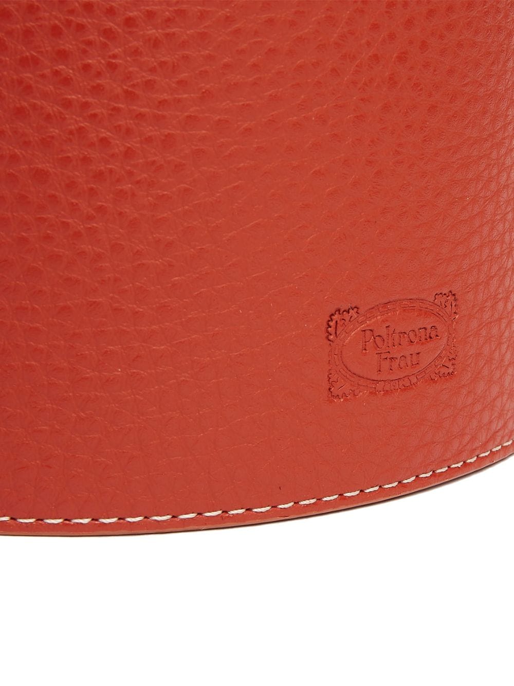 Shop Poltrona Frau Logo-embossed Leather Vase In Red