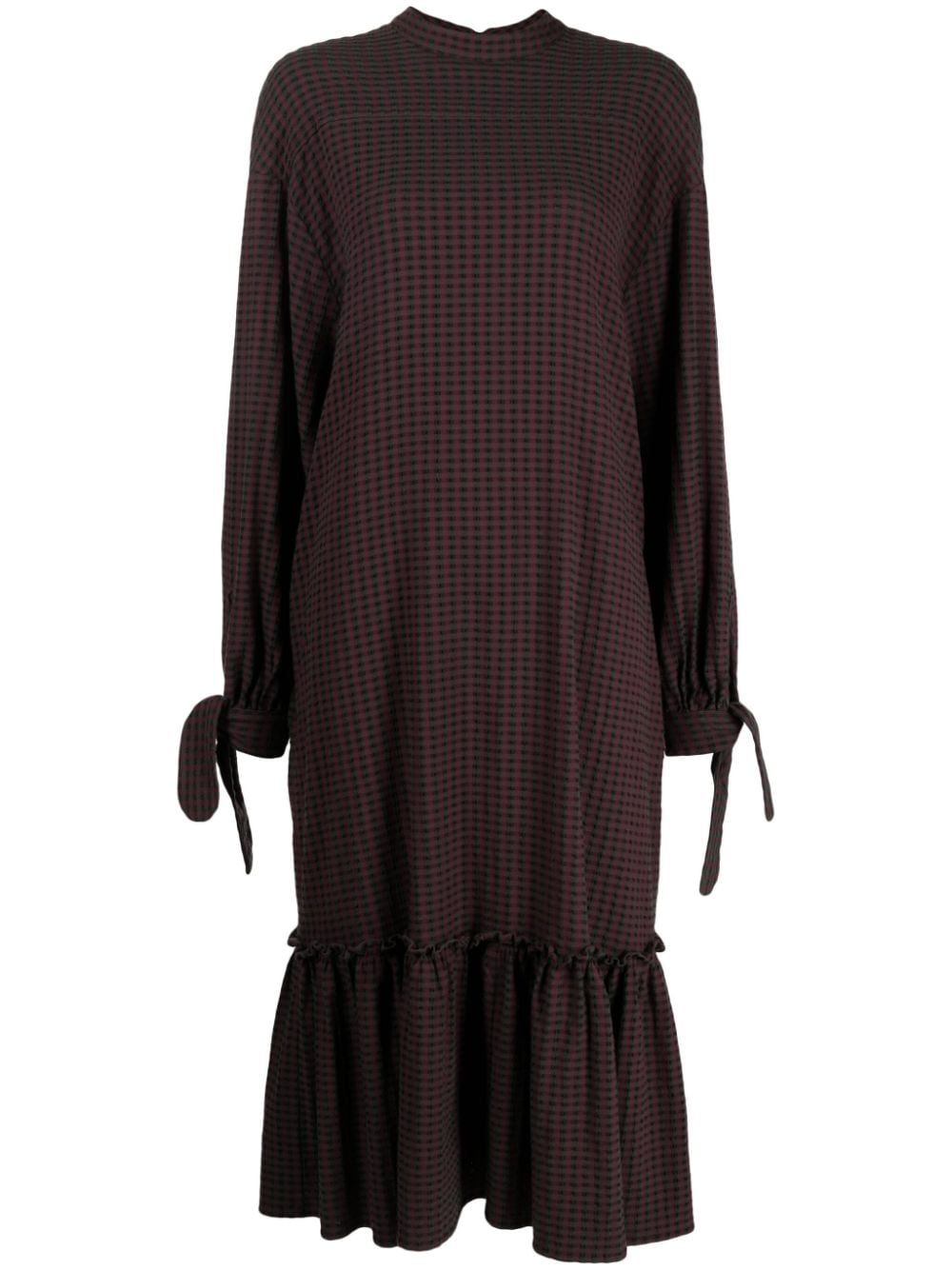 Ymc You Must Create Rushmore Check-print Midi Dress In Purple