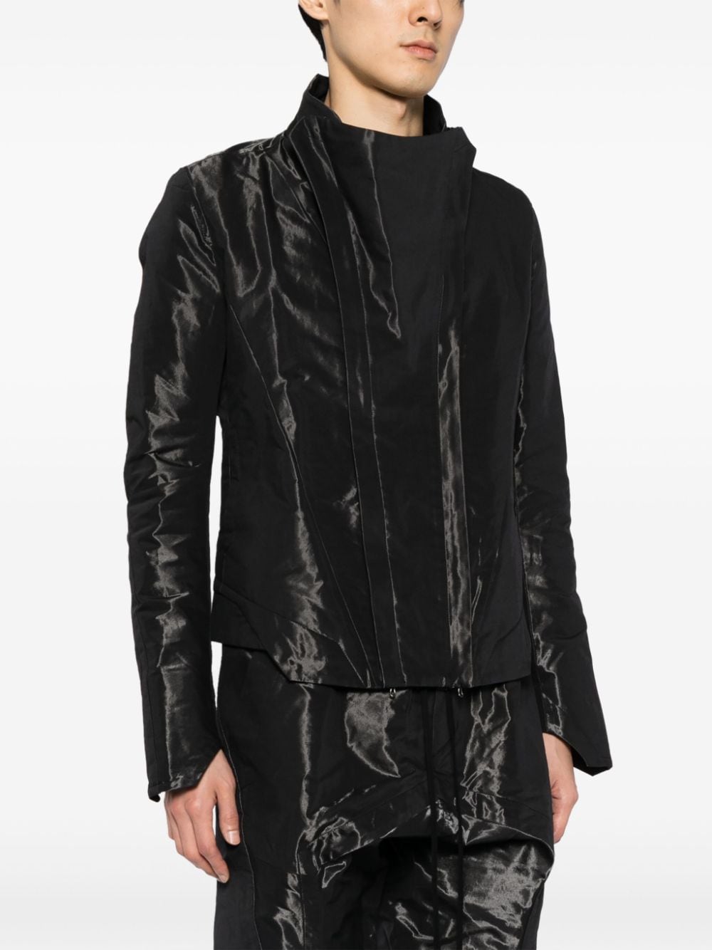 Shop Julius Poly Coated Bomber Jacket In Black