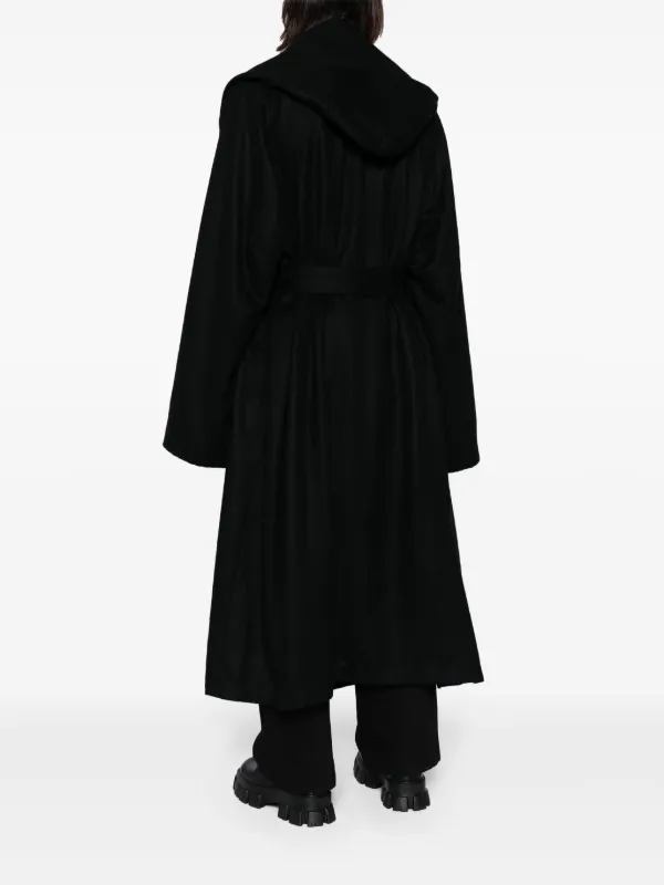 Julius slouch hood belted waist Coat Farfetch