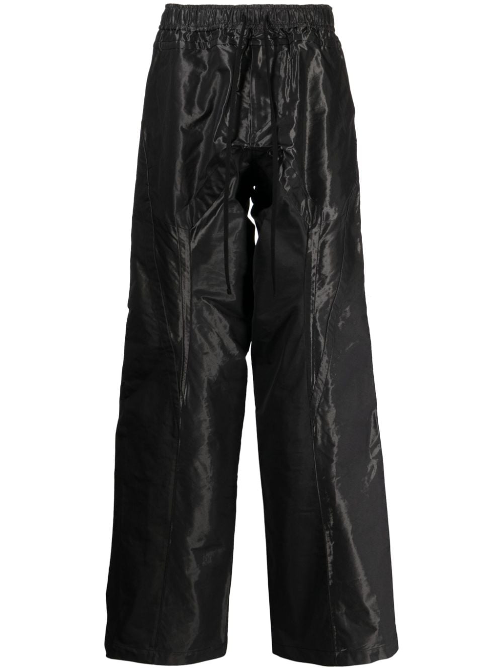 Shop Julius Drawstring-waistband Straight-leg Track Pants In Black