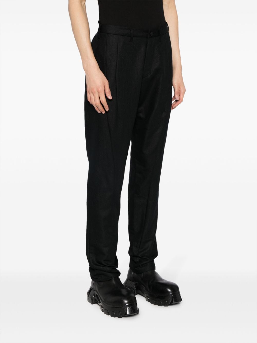 Shop Julius Straight-leg Glittery Tailored Trousers In Black