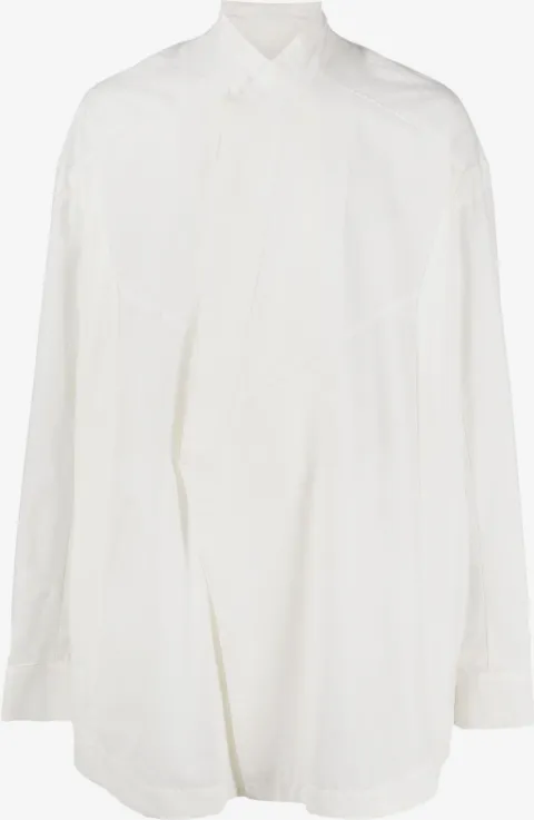 Julius concealed-fastening cotton-blend shirt 