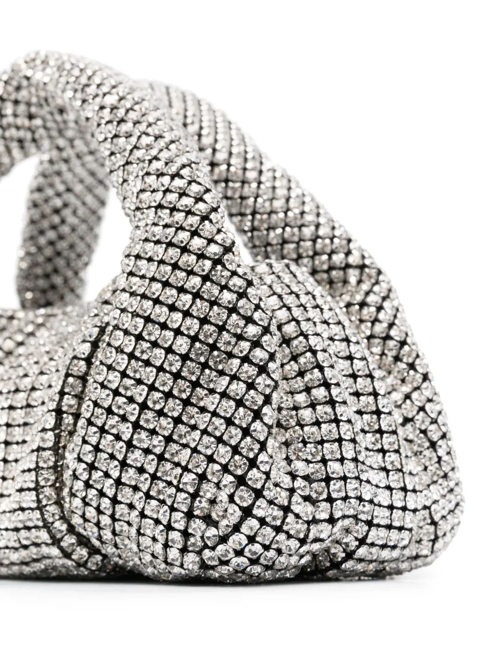 Stuart Weitzman The Moda Shine Mini Tote In Silver