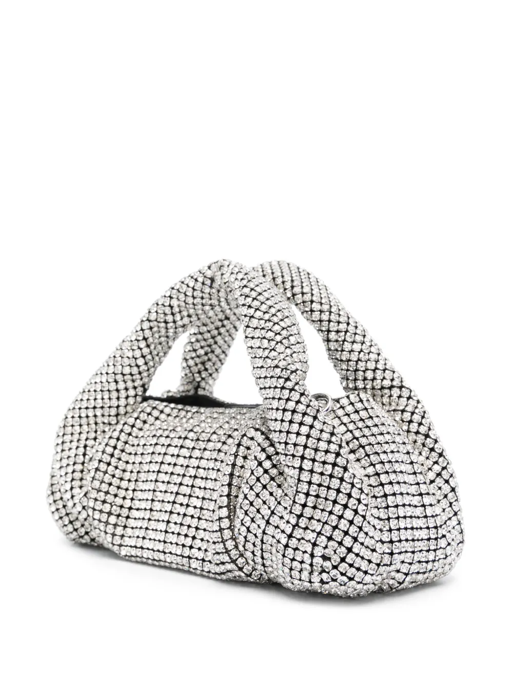Stuart Weitzman The Moda Shine Mini Tote In Silver