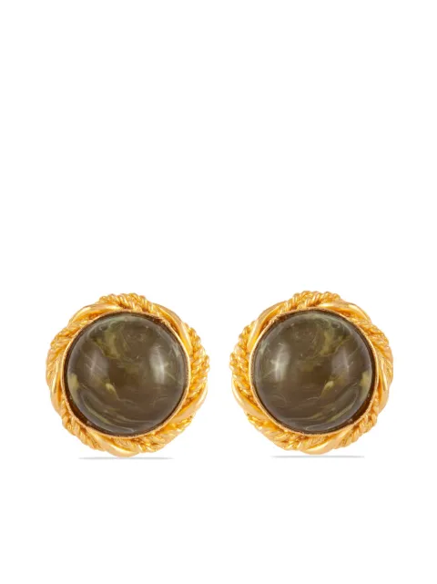 Susan Caplan Vintage boucles d'oreilles serties de pierres (années 1980)