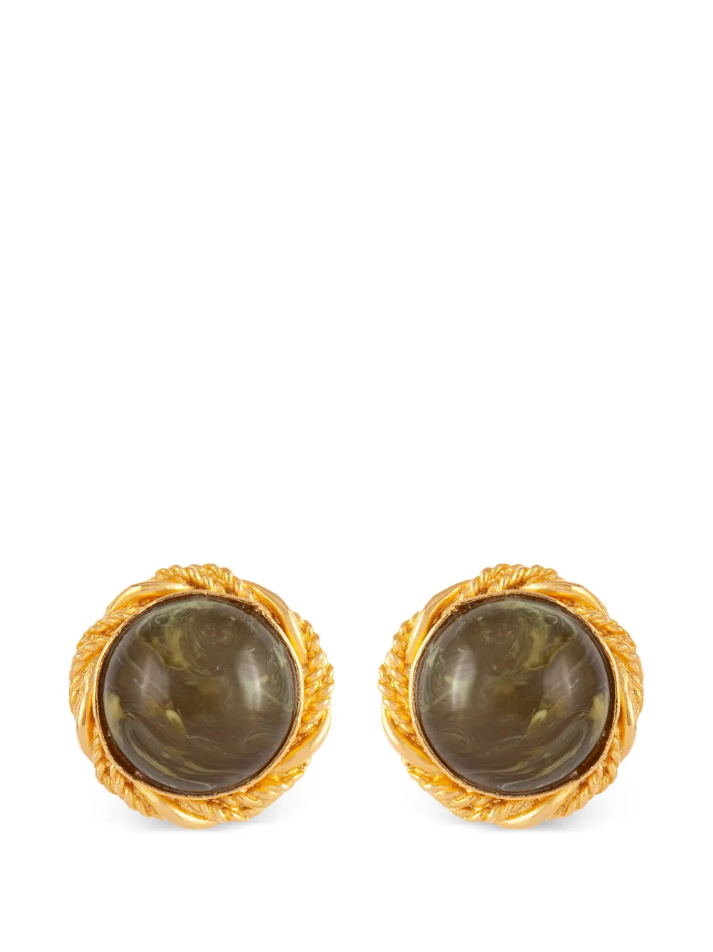 Susan Caplan Vintage 1980s stone-embellished clip-on earrings - Oro