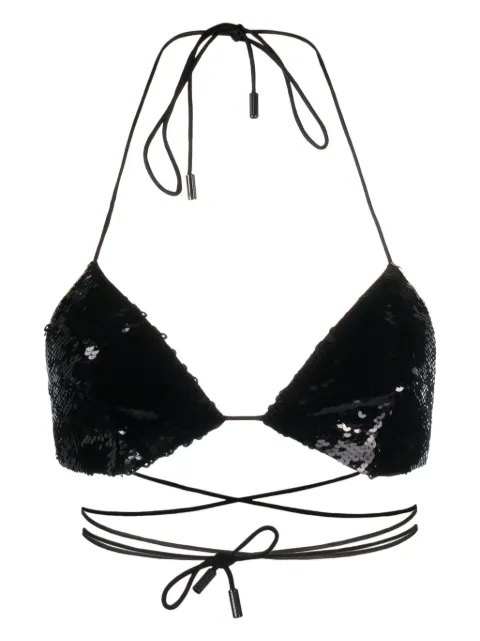 Nuè Jade sequinned bra