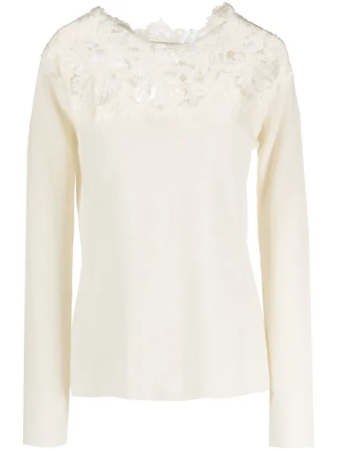 Ermanno Scervino corded-lace cashmere sweatshirt