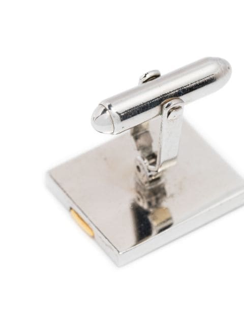 1980s two-tone logo-engraved cufflinks