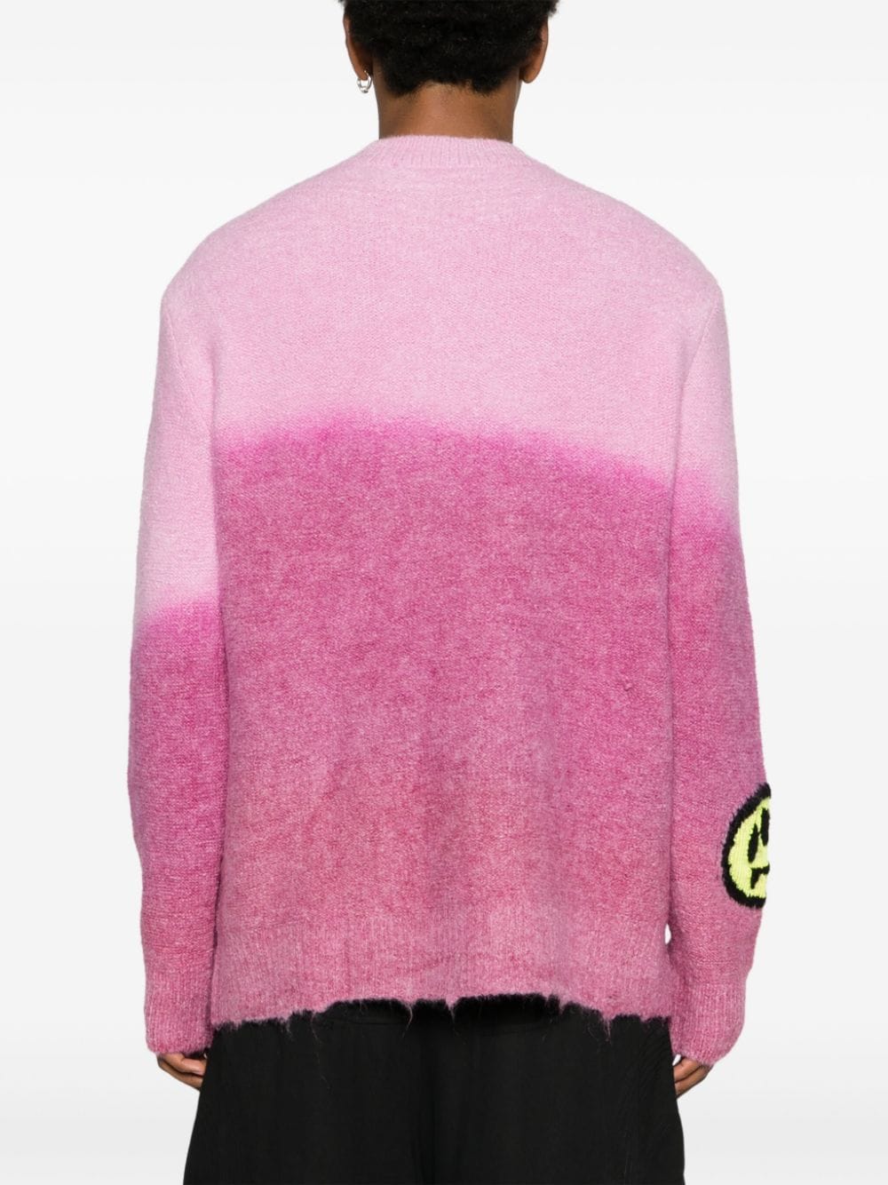 Shop Barrow Logo-jacquard Ombré-knit Jumper In Pink