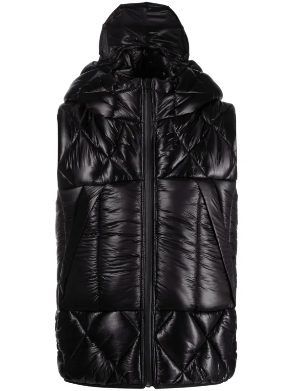 Junya Watanabe MAN フーデッド キルティングベスト | ブラック
