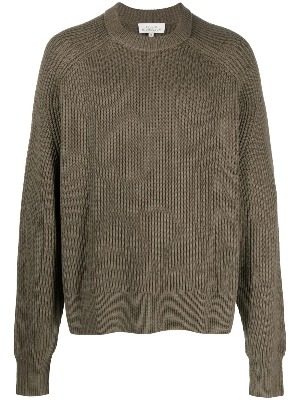 crew-neck fine-knit jumper