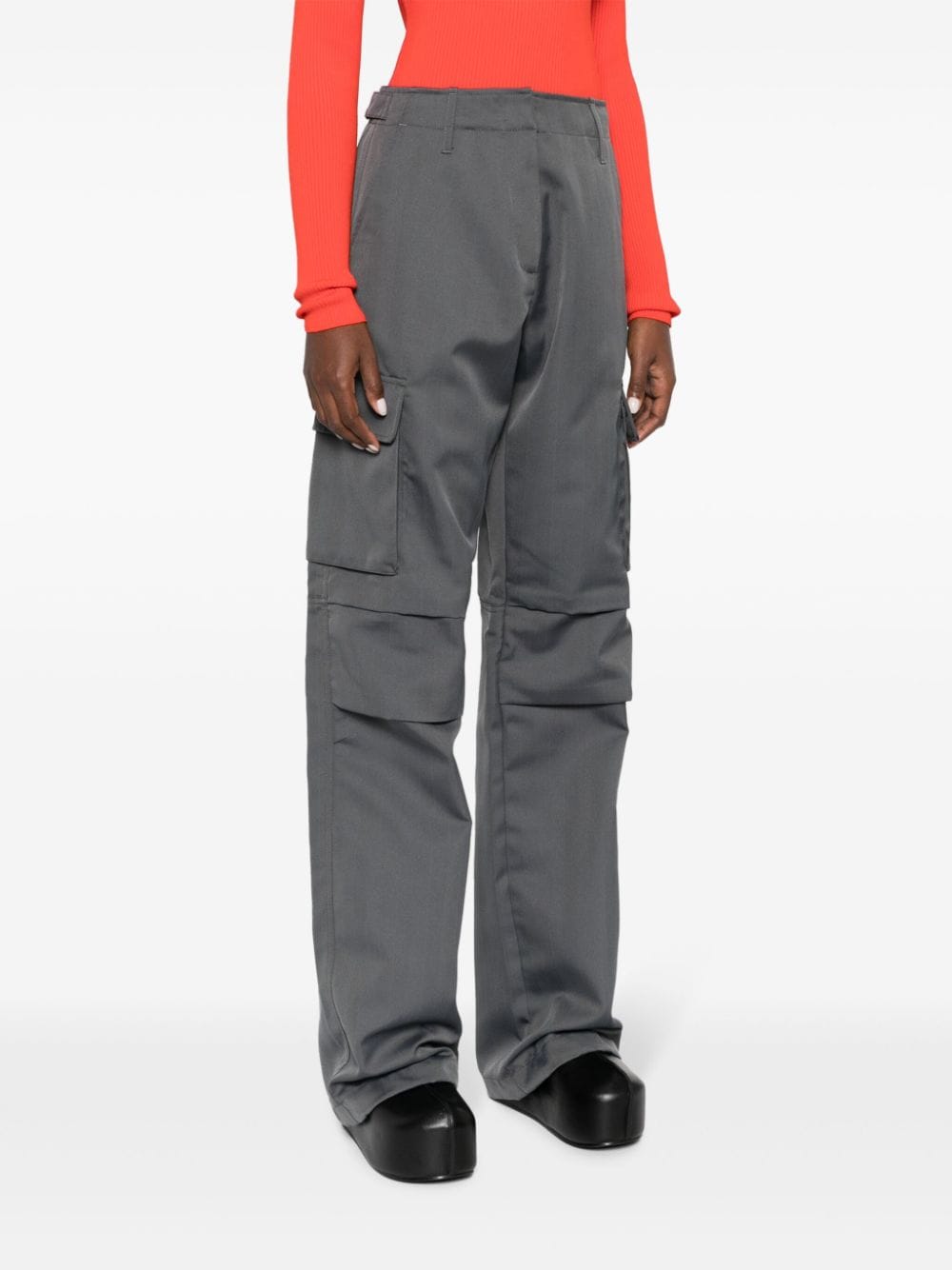 Shop Coperni Wide-leg Cargo Trousers In Grey