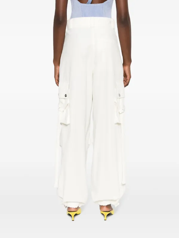 【関税&送料込】Msgm Wide-Leg Midi Pants MSGM Wide-leg dark blue denim pants with studs | REVERSIBLE