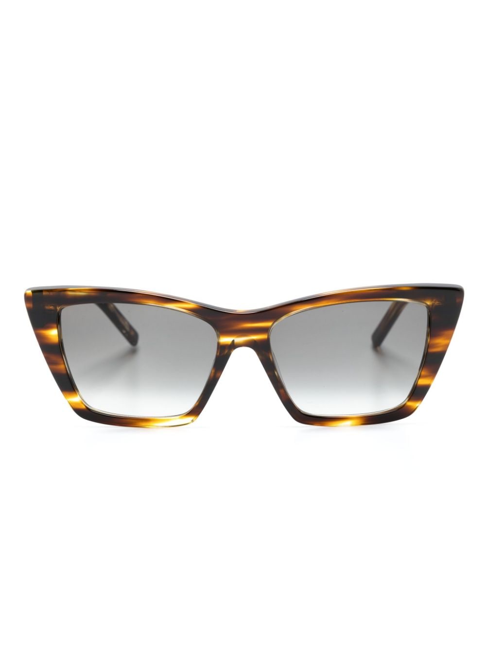 Saint Laurent Logo-engraved Cat-eye Sunglasses In Brown