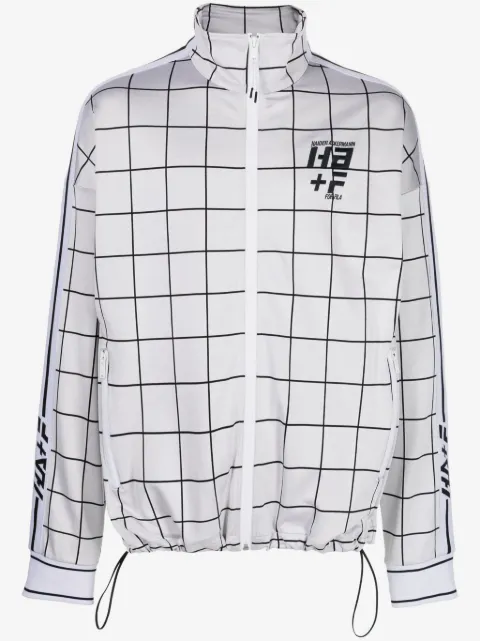 Haider Ackermann logo-print checked jacket