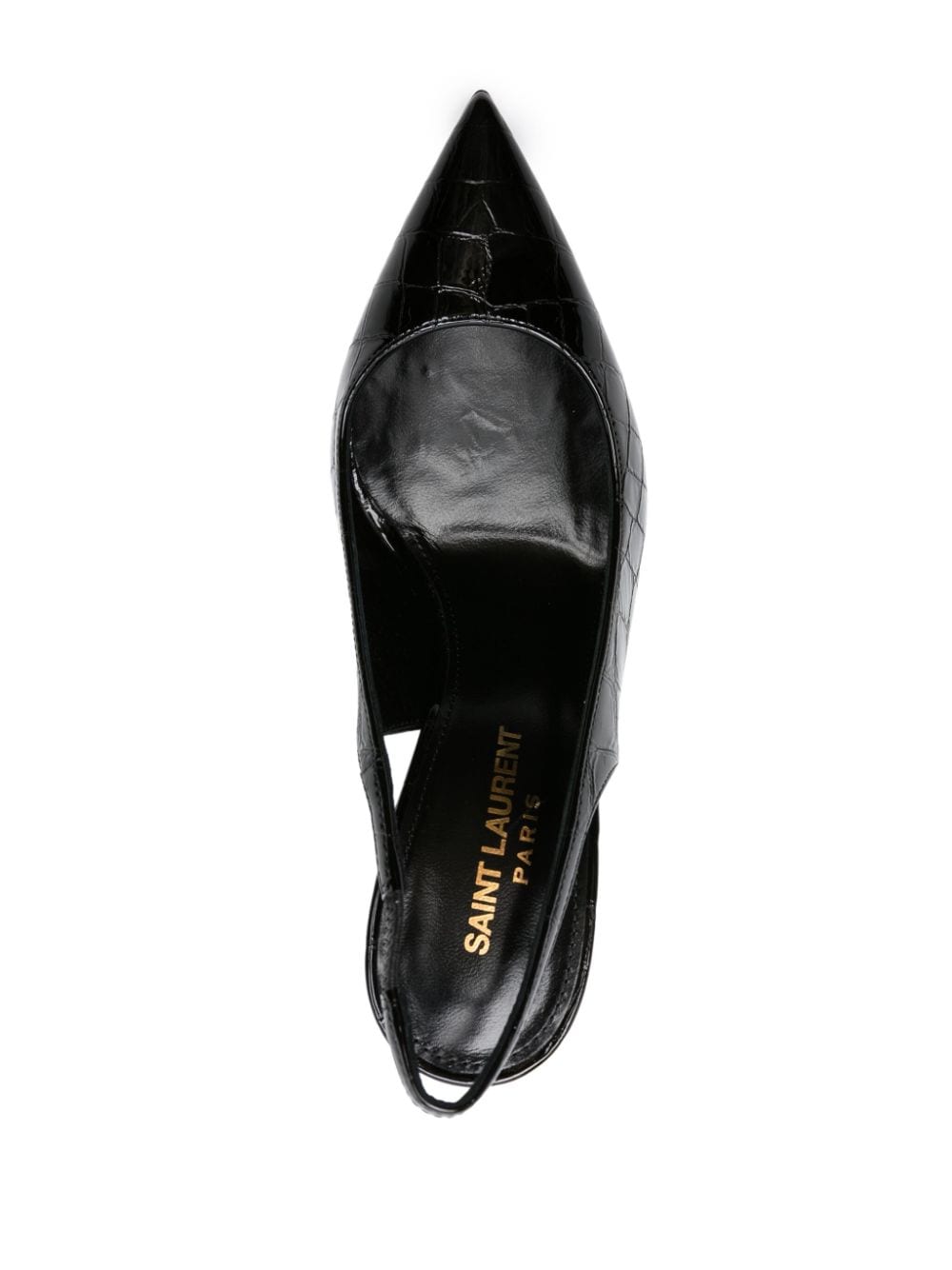 Shop Saint Laurent Opyum 115mm Slingback Pumps In Schwarz