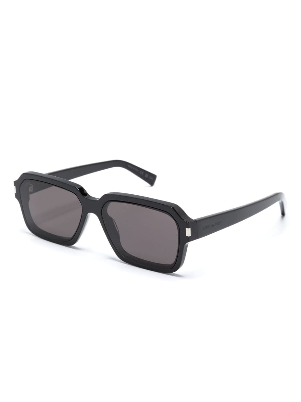 Saint Laurent Eyewear logo-engraved square-frame sunglasses - Zwart