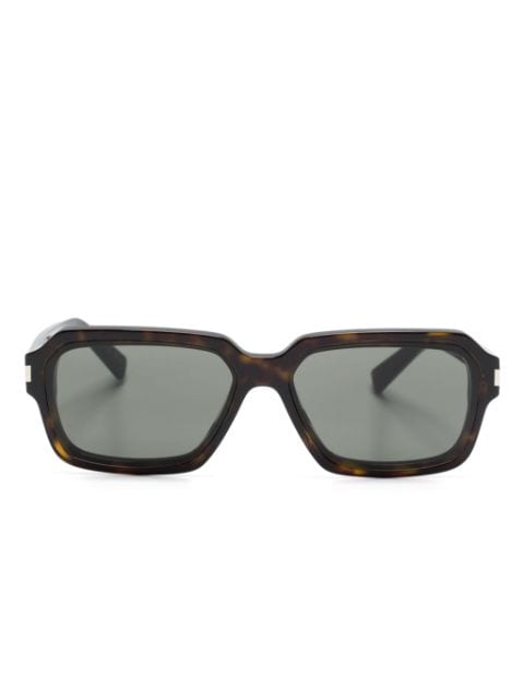 Saint Laurent Eyewear tortoiseshell-effect rectangle-frame sunglasses 