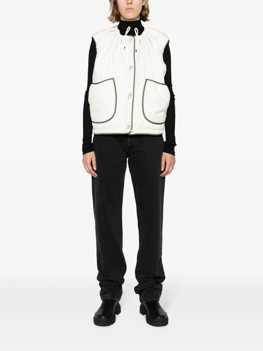 MARFA STANCE reversible quilted vest - Wit