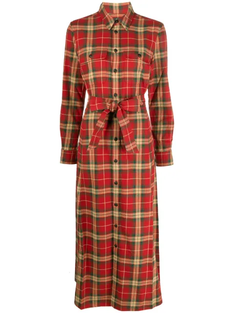 Polo Ralph Lauren plaid-pattern cotton midi dress