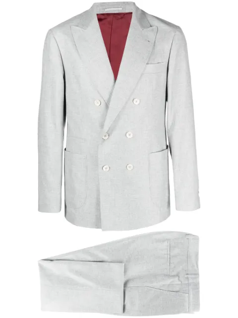 Brunello Cucinelli double-breasted flannel suit Men