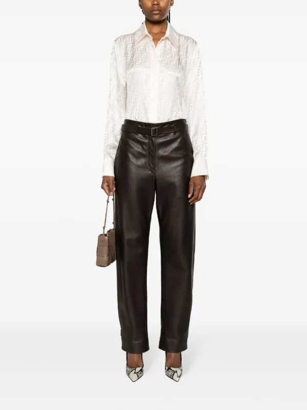 FENDI FF-jacquard Silk Shirt | Neutrals | FARFETCH JO