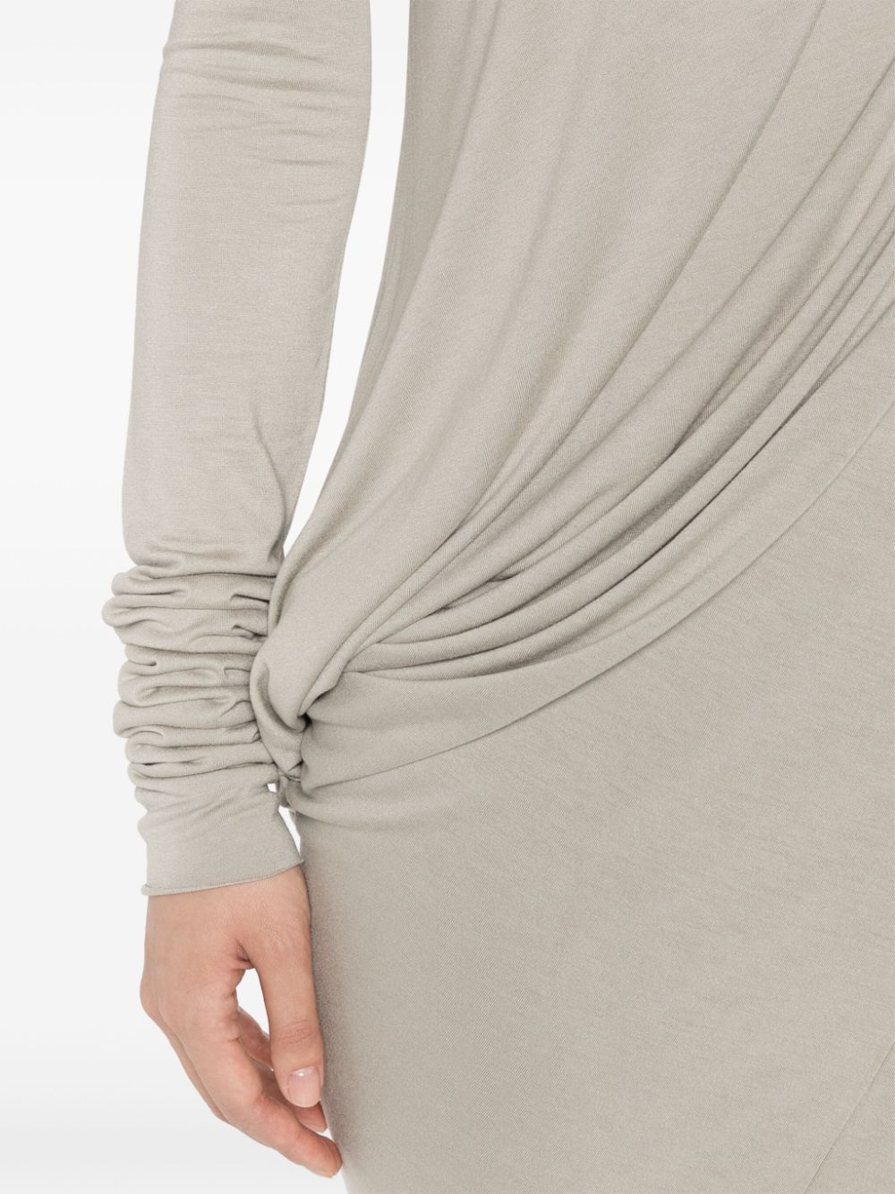 Shop Rick Owens Asymmetric Long-sleeved Blouse In Grau