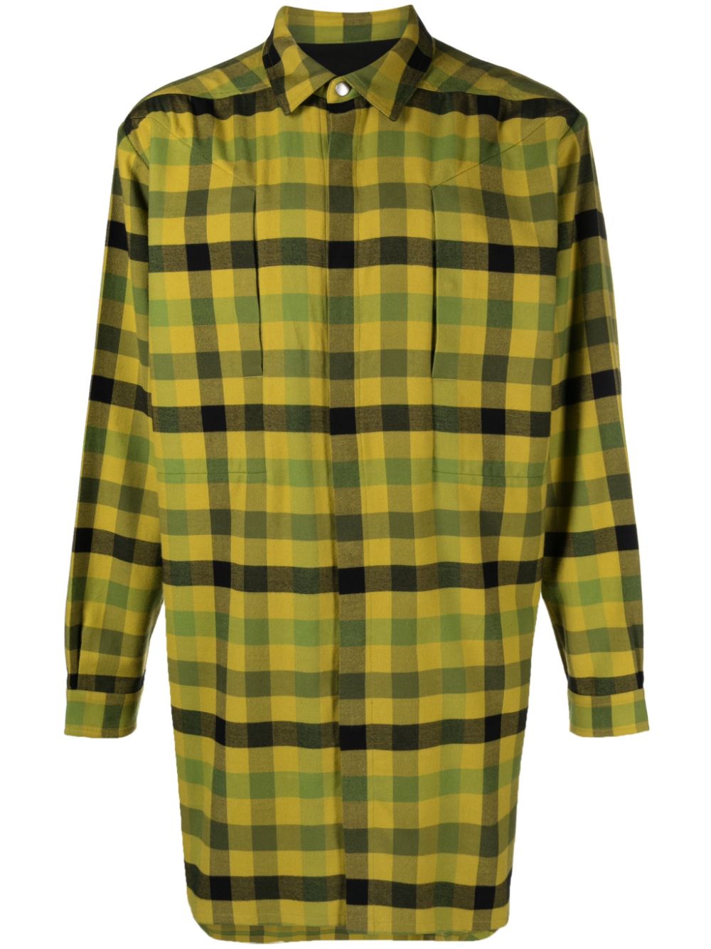 Shop Rick Owens Plaid-pattern Flannel Shirt In Yellow