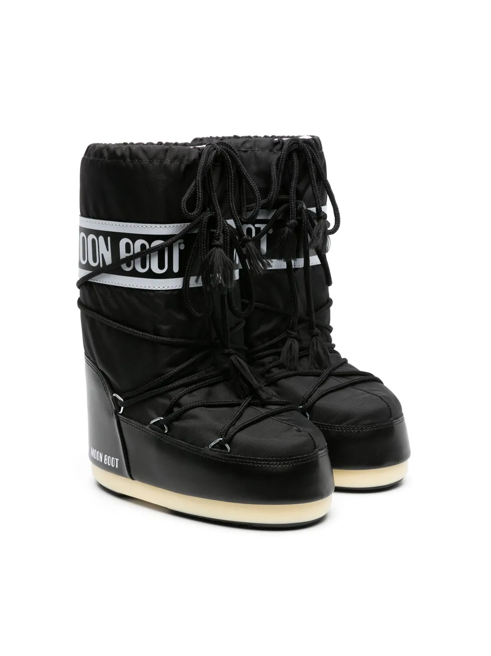 Moon Boot Lace Up Logo Snow Boots In Black