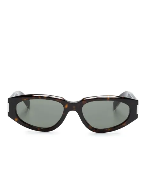 Saint Laurent Eyewear tortoiseshell-effect oval-frame sunglasses