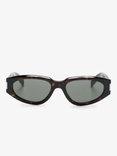 Saint Laurent Eyewear tortoiseshell-effect oval-frame sunglasses