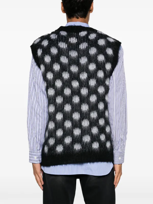 Marni polka-dot brushed-knit Vest | Black | FARFETCH